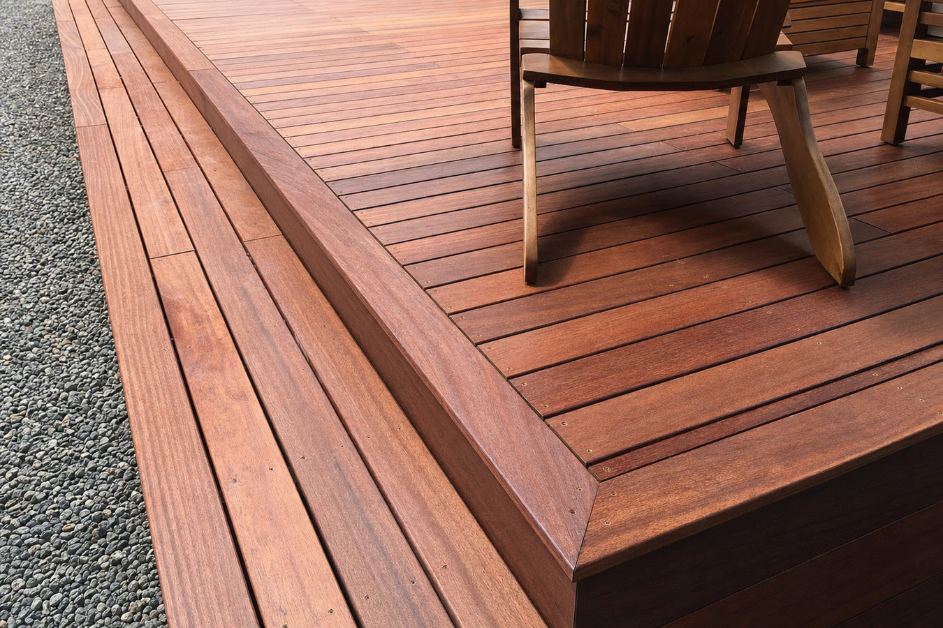 Cedar wood deck construction